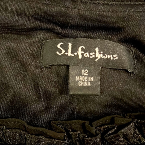 Black Tiered Cocktail Dress by S L Fashions - Picture 6 of 7